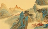 【已售】何实 1.5米《深山藏古寺》吉林著名山水画家