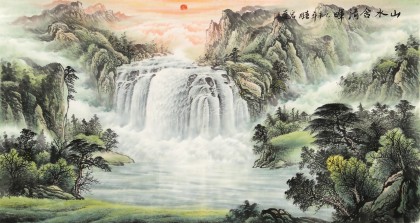 【已售】张宏达 六尺《山水含清晖》