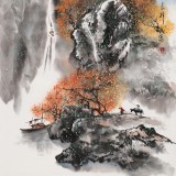 【已售】谭良干 三尺《霜叶红于二月花》 贵州山水画名家