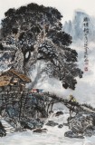 【已售】申凌翔 四尺三开《乡情》 广西山水画名家