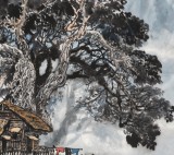 【已售】申凌翔 四尺三开《乡情》 广西山水画名家