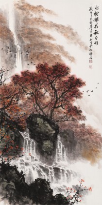 【已售】邹本财 三尺《火树银花秋正好》 公主岭市美协常务副主席