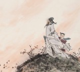邹本财 四尺三开《夕阳无限好》 公主岭市美协常务副主席