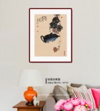 【已售】肖映梅 小尺寸《花落闲庭看经书》 当代大写意花鸟画名家（询价）