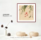 【已售】肖映梅 四尺斗方《如鱼得水》 当代大写意花鸟画名家（询价）