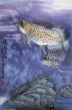 王永刚 四尺三开《双龙探海》 国家一级美术师（询价）