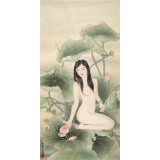 刘金前 三尺《夏日荷塘》 著名仕女画家