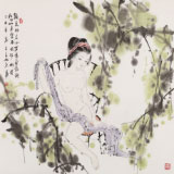 李立辰 四尺斗方《豆蔻年华》河北著名仕女画家（询价）