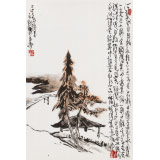 王永刚 手指画《松亭秋意》 国家一级美术师（询价）