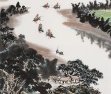 申凌翔 四尺三开《江山如画》 广西山水画名家