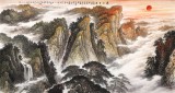 【已售可订制】李碧峰 六尺《泰山日出》 中国书画家协会理事