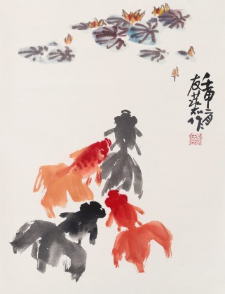 【已售】邹友蒸 《年年有余》1992年作 已故国画大家