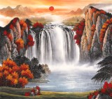 【已售】吴东 六尺《源远流长》 著名易经风水画家