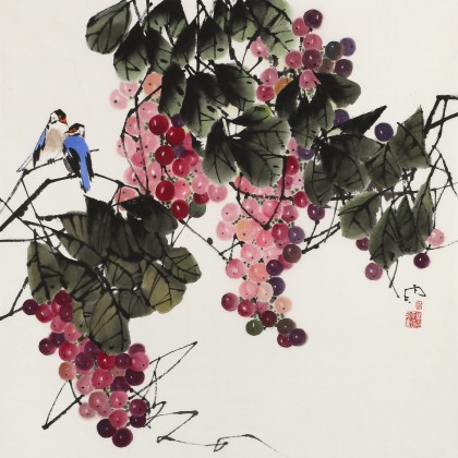 【已售】苗雨 四尺斗方《金玉满堂》 辽宁工美教授 师从吴冠中