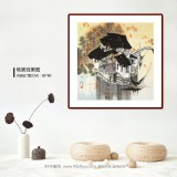 【已售】苗雨 四尺斗方《秋日的江南》 辽宁工美教授 师从吴冠中