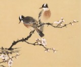 【已售】皇甫小喜 四尺斗方《墙角数枝梅》 河南著名花鸟画家