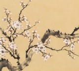 【已售】皇甫小喜 四尺斗方《墙角数枝梅》 河南著名花鸟画家