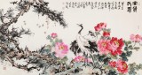 【已售】曲逸之 六尺《富贵长寿》 河南省著名花鸟画家