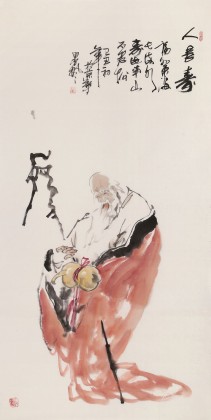 【已售】魏武双四尺祝寿国画《人长寿》（询价）