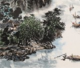 申凌翔 四尺三开《家住漓江云水间 》 广西山水画名家