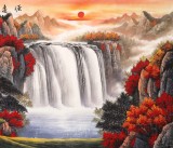 【已售】吴东 六尺《源远流长》 著名易经风水画家