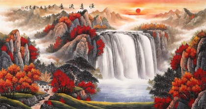 【已售】吴东 六尺《源远流长》 著名易经风水画家