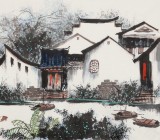 【已售】张春奇 四尺《水乡细雨》徐悲鸿纪念馆艺术中心理事（询价）