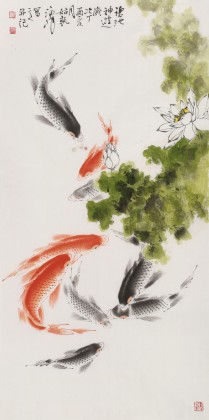 【已售】孙海峰 四尺《碧池神游》 安徽省美协会员