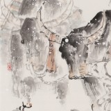 杨西沐 四尺斗方《高原初雪》 中国美术家协会会员（询价）