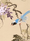 【已售】皇甫小喜 四条屏《紫气东来》 河南著名花鸟画家