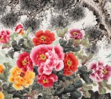 王宝钦六尺《富贵长寿》当代花鸟牡丹画名家（询价）