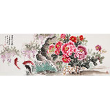 【已售】王宝钦 小六尺《富贵有余》当代花鸟牡丹画名家（询价）