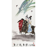 王永刚 四尺《唐女游春图》 国家一级美术师（询价）