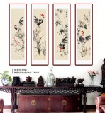 【已售】皇甫小喜 四条屏《梅兰竹菊》 河南著名花鸟画家