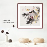 【已售】尹和平 四尺斗方《五月情》 当代乡土童趣绘画名家