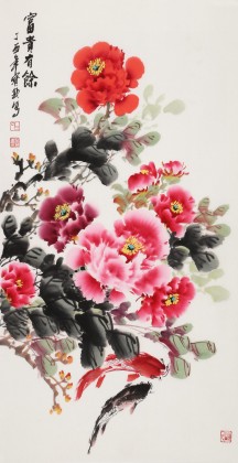 【已售】王宝钦 三尺《富贵有余》当代花鸟牡丹画名家（询价）