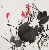 【已售】苗雨 四尺斗方《夏日荷香》 辽宁工美教授 师从吴冠中