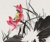 【已售】苗雨 四尺斗方《夏日荷香》 辽宁工美教授 师从吴冠中