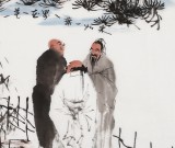 【已售】张春奇 四尺斗方《虎溪三笑》 徐悲鸿纪念馆艺术中心理事（询价）