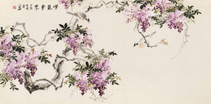 【已售】皇甫小喜 四尺《紫气东来》 河南著名花鸟画家
