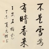 夏广田 四尺《墙角数枝梅》著名启功体书法家（询价）