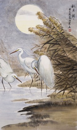 【已售】孙浩群 《秋月朗朗》 八十岁学院派绘画名家（询价）