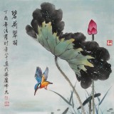 【已售】孙浩群《碧荷翠羽》 八十岁学院派绘画名家（询价）