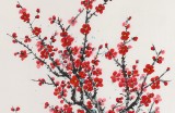 【已售】朱祖义 四尺《红梅绽放天下春》 中国老子书画院副院长
