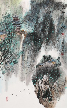 谭良干 大三尺《雨后青山》 贵州山水画名家