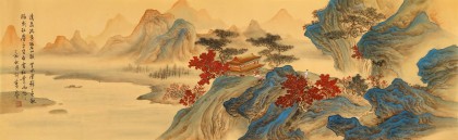 【已售】何实 1.5米《空水澄鲜一色秋》吉林著名山水画家