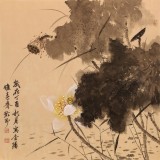 【已售】吴显刚 四尺斗方《秋荷》 贵州七星关美协主席