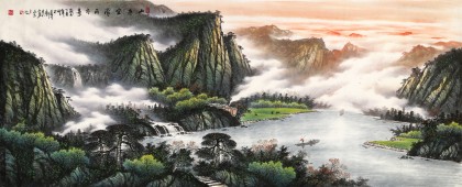 张慧仁 小八尺《山色空濛雨亦奇》 广西山水画家协会常务理事