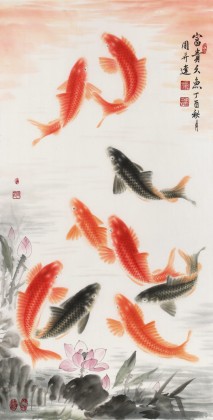【已售】周升达 四尺《富贵久鱼》 中国画院国画组长（询价）