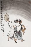 韩恩胜 四尺三开《醉饮伏来自得娱》中美协会员 水墨漫画名家